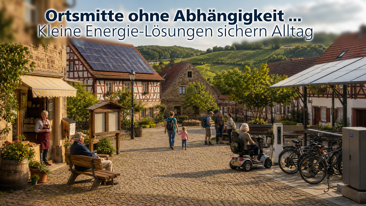 Ortsmitte ohne Abhängigkeit: Kleine Energie-Lösungen sichern Alltag