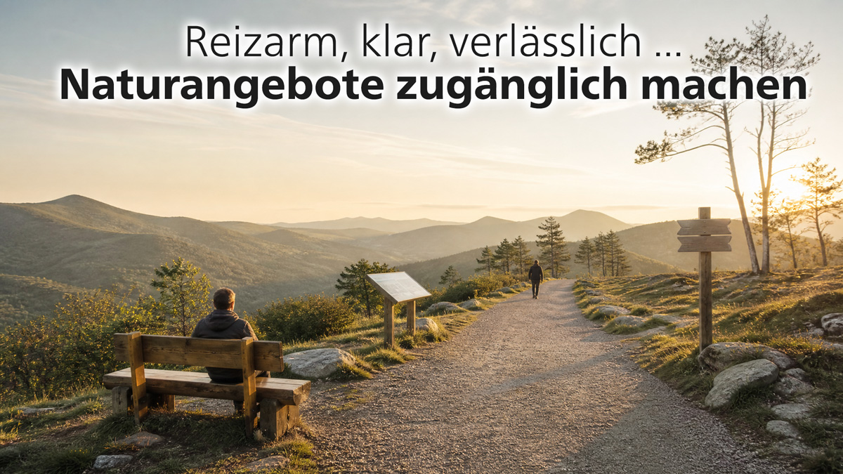 Reizarm, klar, verlässlich: Naturangebote zugänglich machen